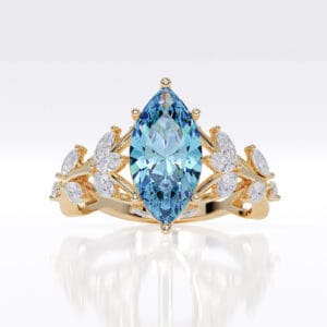Inel Marquise Floral cu Topaz