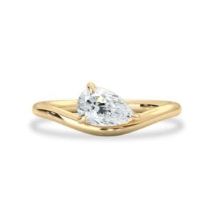 Inel cu diamant teardrop